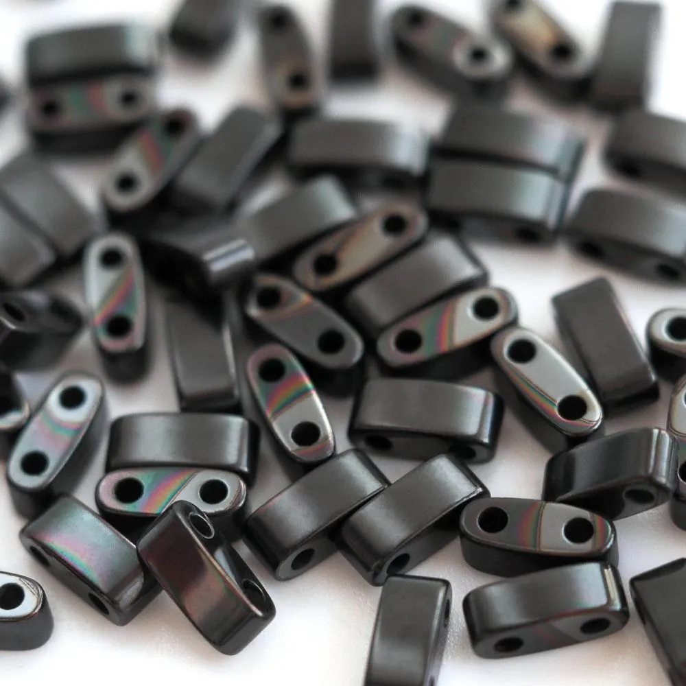 бусина гематит синт., металлизир., плашка, цвет черный, 5x2x2 мм (стренд 25 шт.)