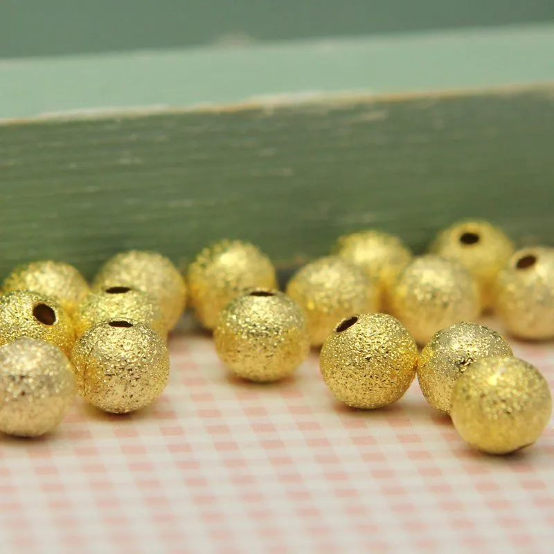бусина, металл "звездная пыль" 6, цвет золото, 6 мм