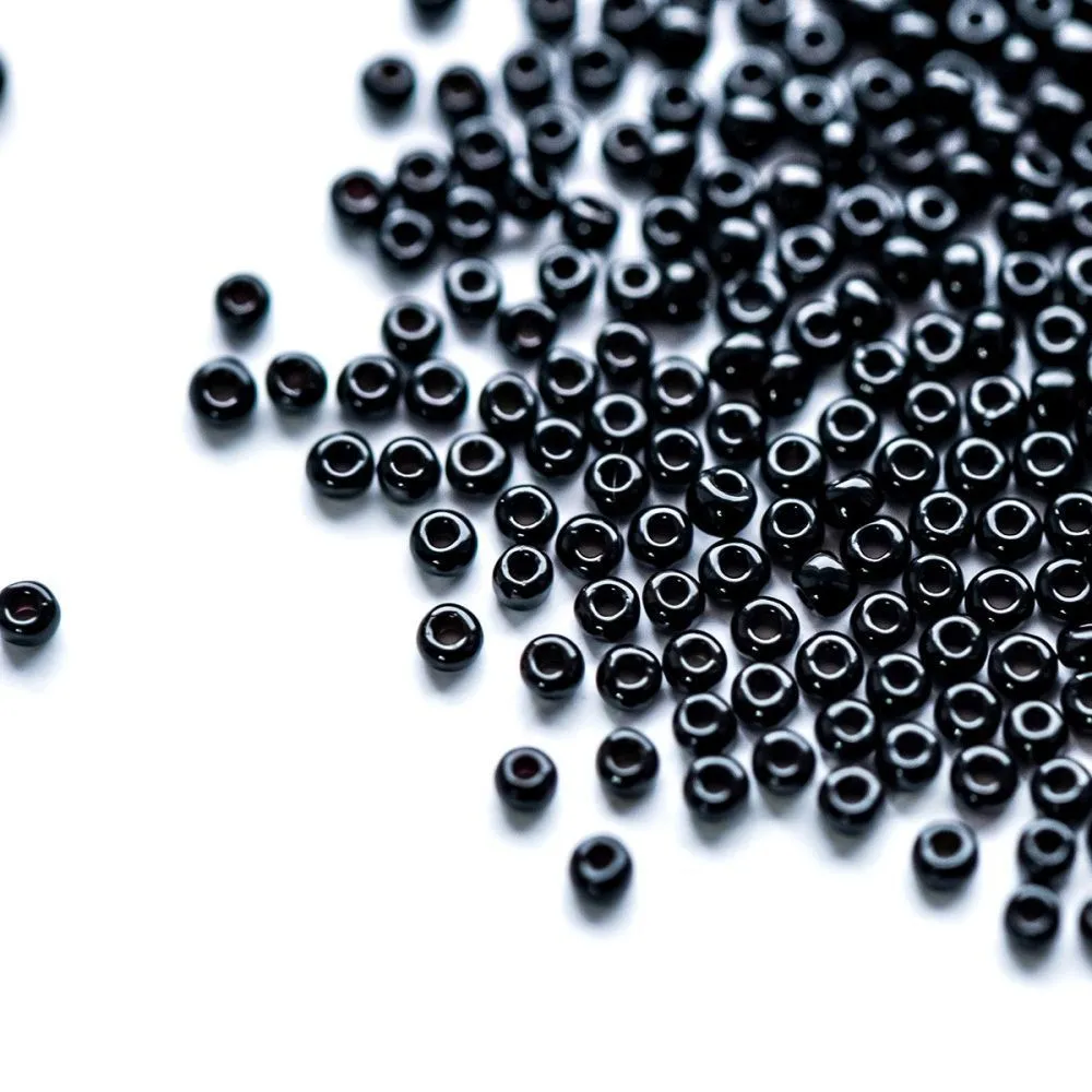 бисер "радуга", цвет черный непрозрачный, 12/0 (уп 7 г)