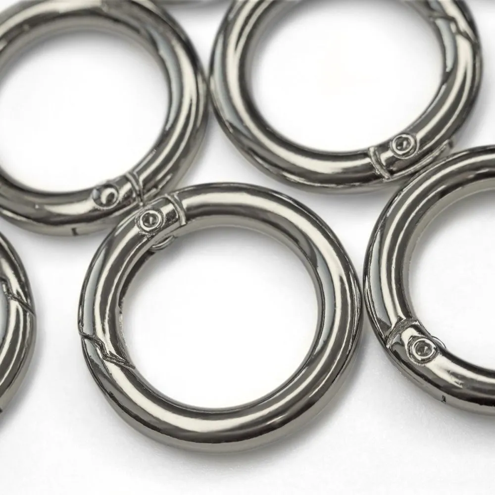 Замочки замок-кольцо для брелоков, цвет платина, 24x4 мм