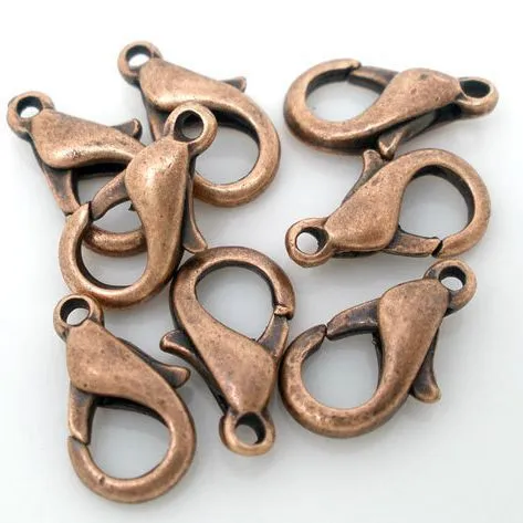 Замочки замочек-лобстер, цвет красная медь, 13x8 мм