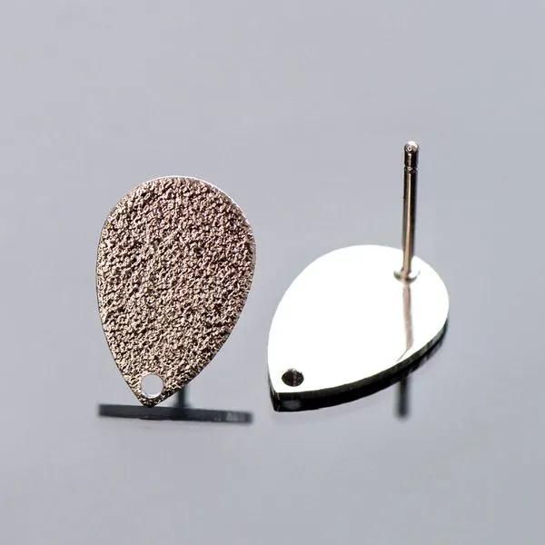 пуссеты "джуси", покрытие платиной, 14x9x1 мм