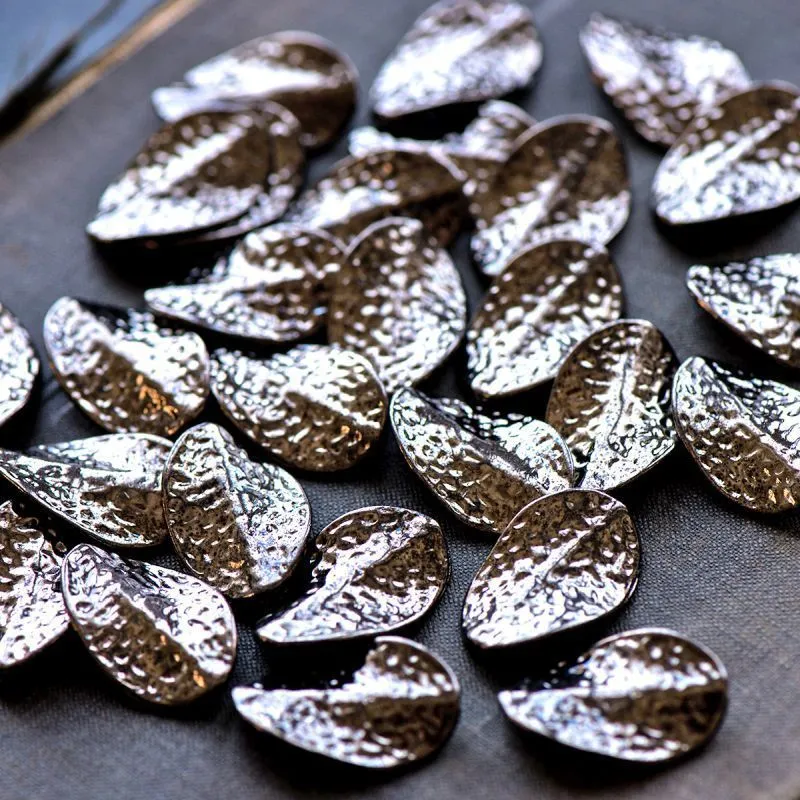 бусина, металл "лист гастерии", цвет черный, 27.5x18x3 мм