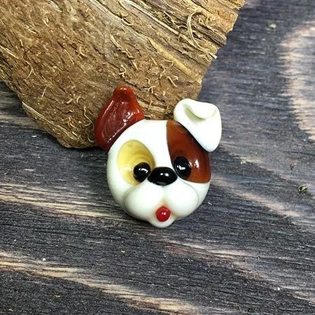 бусина, мурано "пёсик бублик", фигурная, 20х19х17 мм