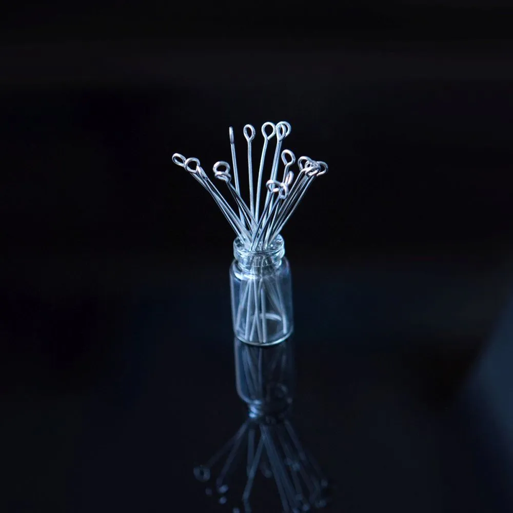 пины с петлей, цвет серебро, 50х0.7 мм (уп ок. 180 шт)