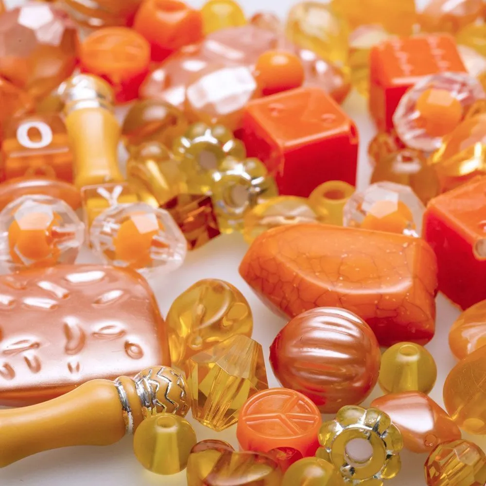 микс акриловый разной формы "фэнтэзи", цвет оранжевый (уп 20 г)