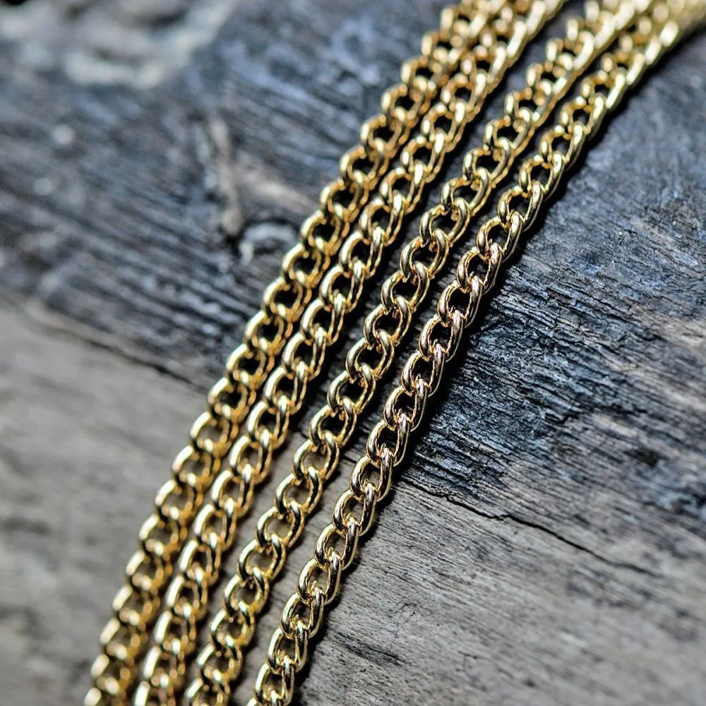 цепочка "твист", цвет золото, звено 3х2х0.6 мм