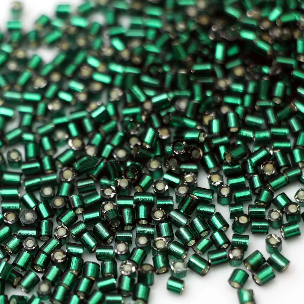 бисер "радуга", рубка, цвет темно-зеленый/серебрение (уп 7 г)