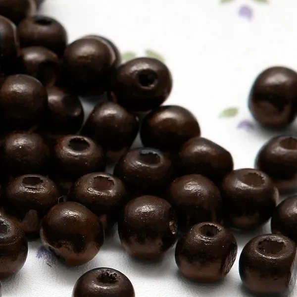 бусина дерево 8, цвет кофе, 8х7 мм