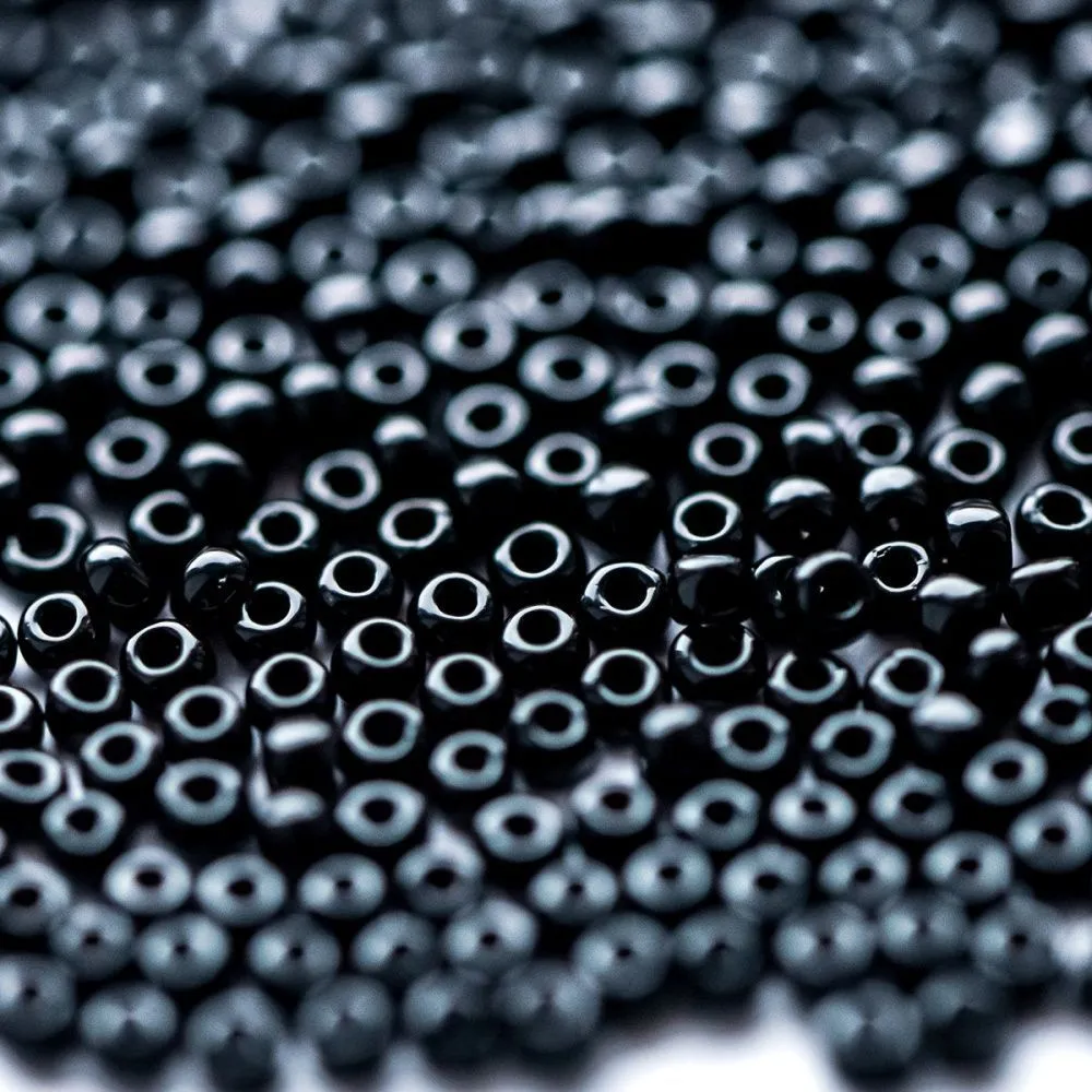бисер "радуга", цвет черный непрозрачный, 12/0 (уп 7 г)