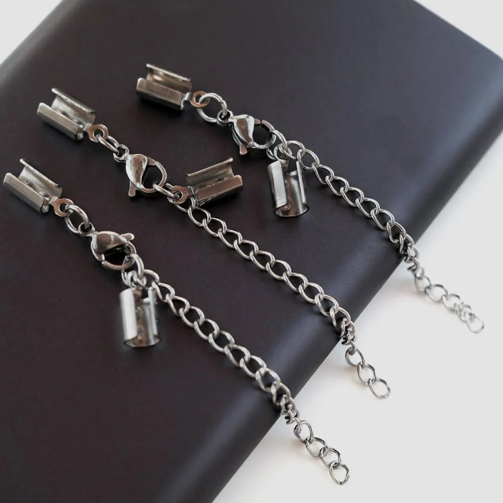 зажим стальной для шнура с удлинителем, цвет стальной, 4 мм