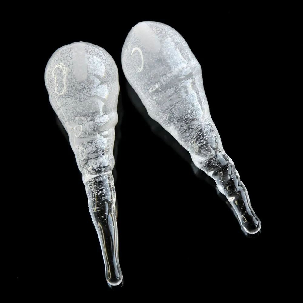 бусина, мурано "сосулька", прозрачный, 28-30х10 мм