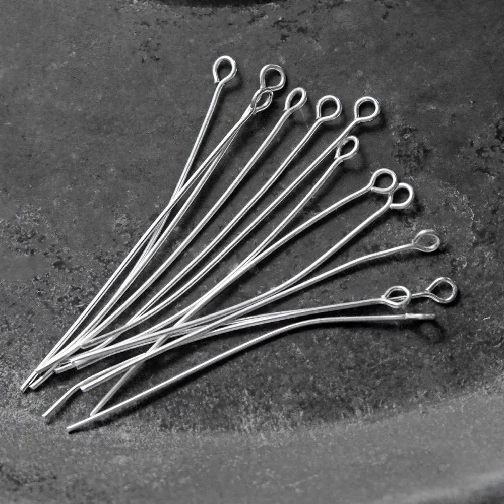 пины с петлей, цвет серебро, 50х0.7 мм (уп ок. 180 шт)