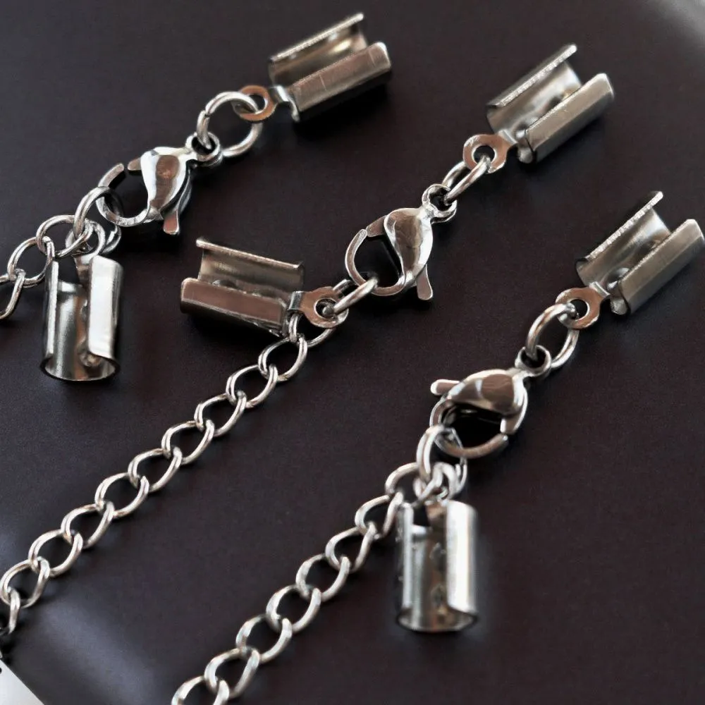 зажим стальной для шнура с удлинителем, цвет стальной, 4 мм