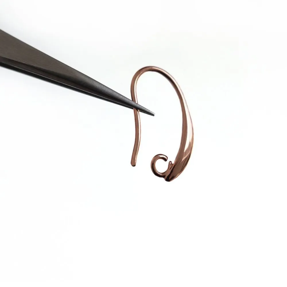 швензы "ласкари", позолота, цвет розовое золото, 19x10x2 мм 