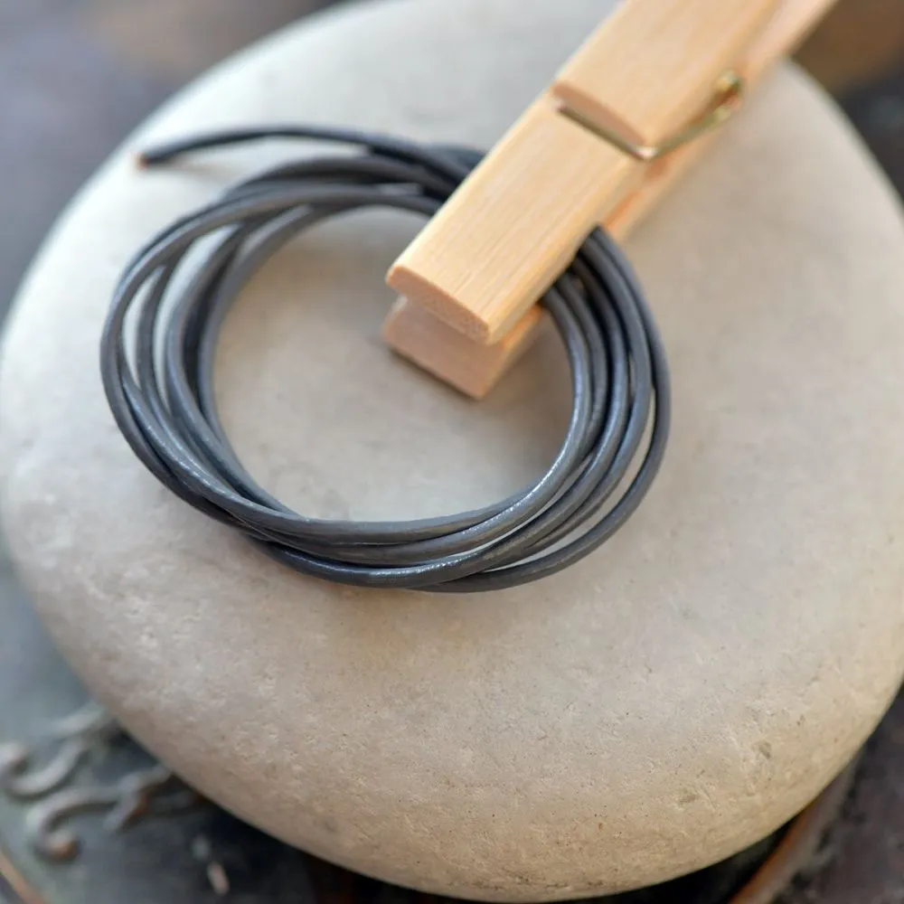 шнур кожаный, цвет серый, диаметр 1.5 мм