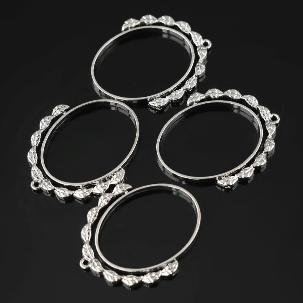 сеттинг-рамка "кокошник", цвет платина, 38x31.5x3.5 мм