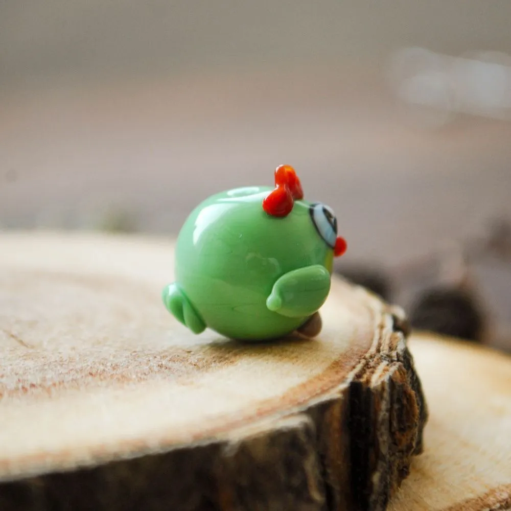 бусина, мурано "петушок грини", круглая, 16х15 мм