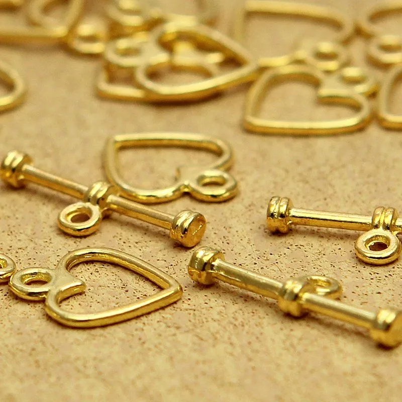 тоггл "сердечко", цвет золото, 12х14х19 мм