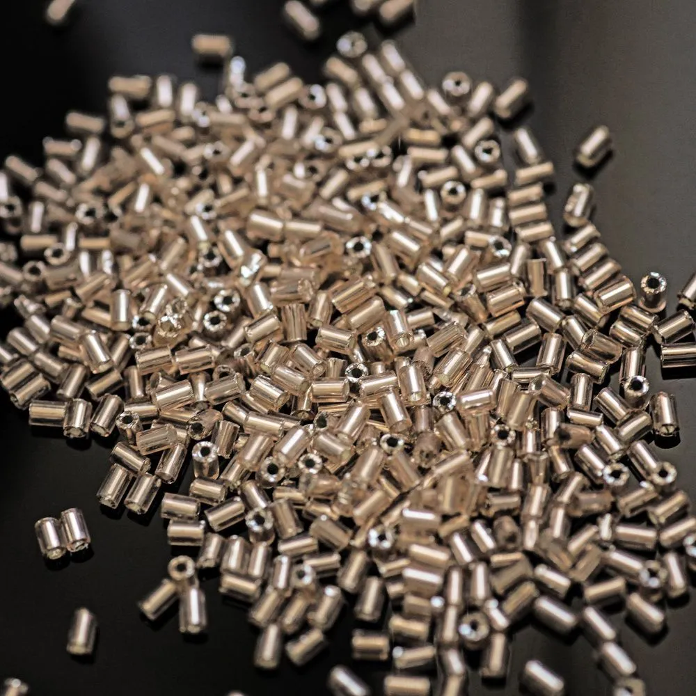 бисер "радуга", рубка, цвет карамельный/серебряный, 1"rb (уп 7 г)