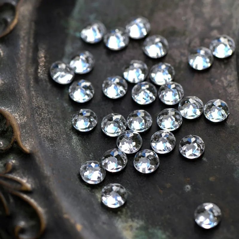стразы пришивные "грани", акрил, круглые, цвет cristal, 8х3 мм