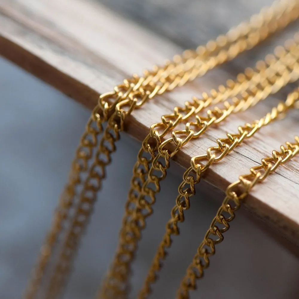 цепочка "твист", цвет золото, звено 3х2х0.6 мм