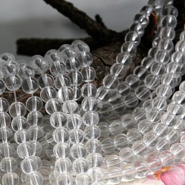 бусина, стекло 6, цвет прозрачный, 6 мм