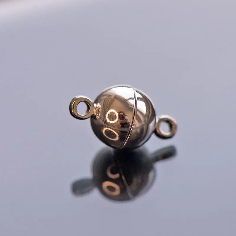 Замочки застежка магнитная "шарик", покрытие платина, 14.5x8 мм