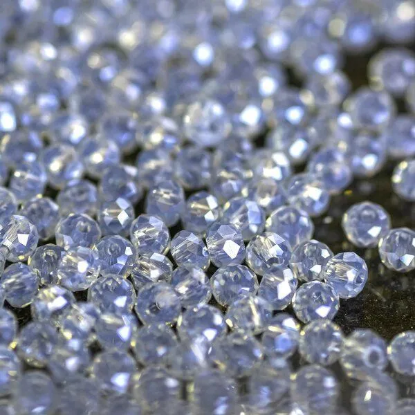 бусина, стекло абакус 2,5, граненая, цвет стальной радужный, 2.5х2 мм (уп 85+/-10 шт)