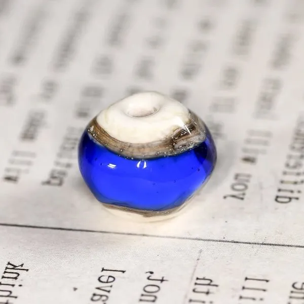 бусина, мурано "акватика", круглая, стекло,14-15 мм