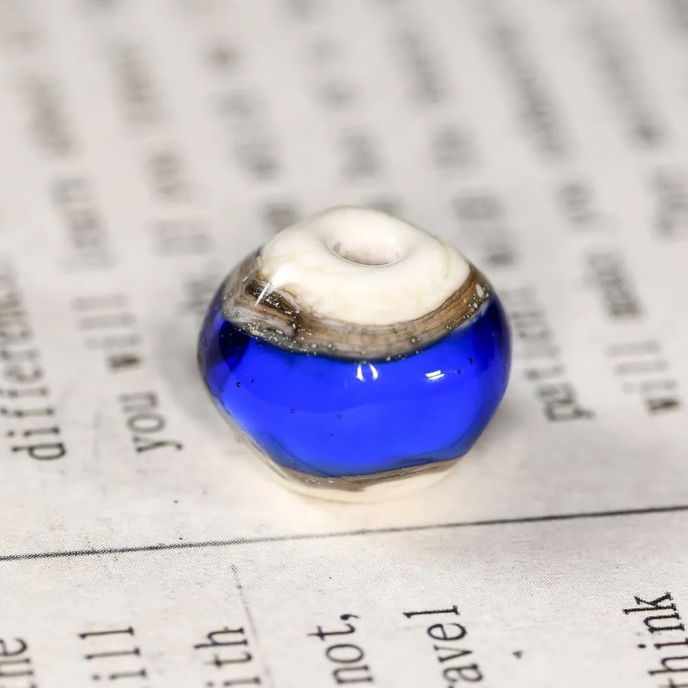 бусина, мурано "акватика", круглая, стекло,14-15 мм