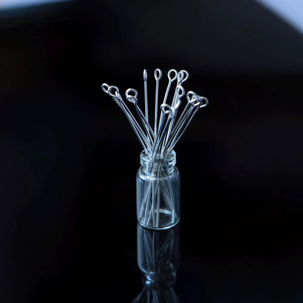 пины с петлей, цвет серебро, 50х0.7 мм (уп ок. 180 шт)