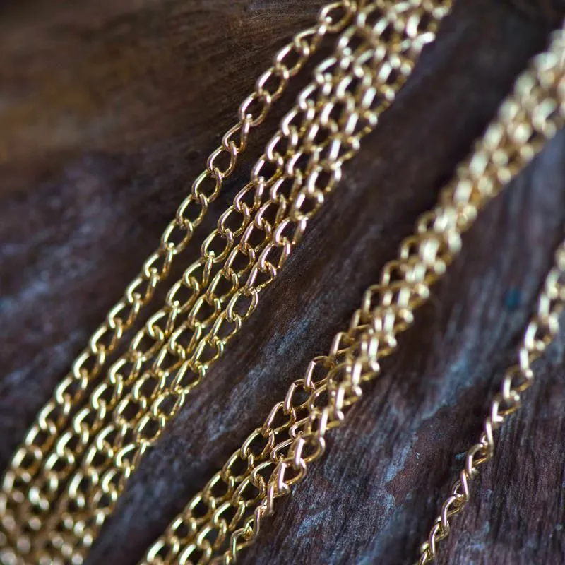 цепочка "твист", цвет золото, звено 3х2х0.6 мм