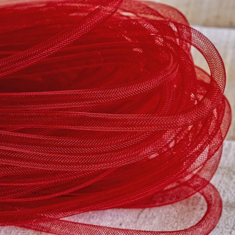 ювелирная сетка, пластик, цвет красный, диаметр 8 мм