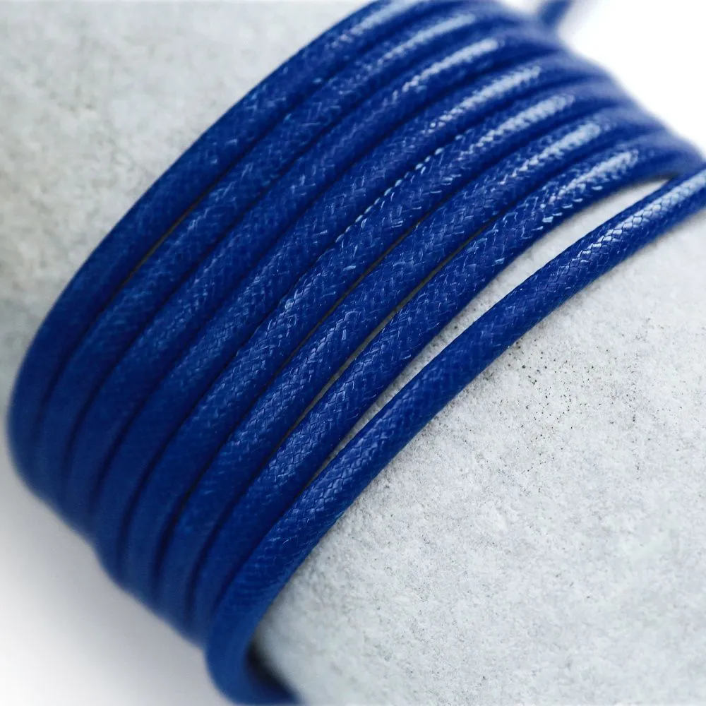 шнур вощеный, цвет синий, 3 мм