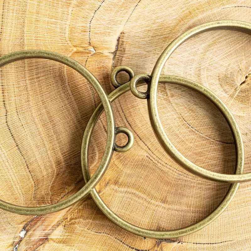 сеттинг-рамка "раунд", цвет античная бронза, 37x33x4 мм