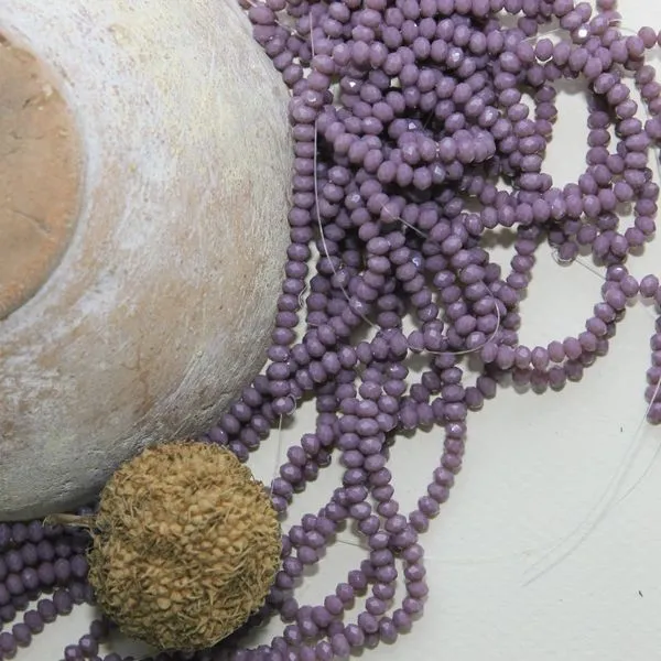 бусина, имитация нефрита, стекло абакус, цвет сиреневый, 3.5х2.5 мм (уп 50+/-5 шт)