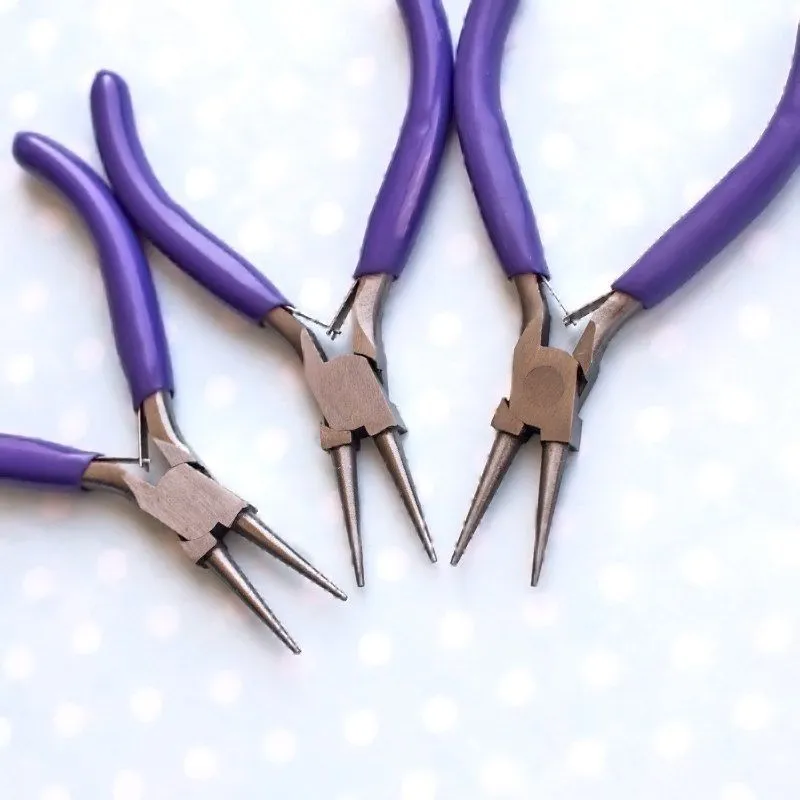 инструмент, круглогубцы, сиреневые ручки, 11.5x8.6x0.9 мм