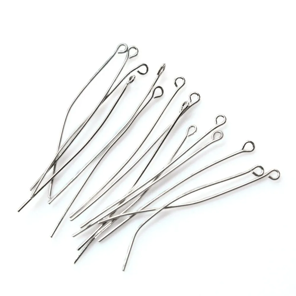 пины с петлей, цвет платина, 50х0.7 мм (уп ок. 180 шт)