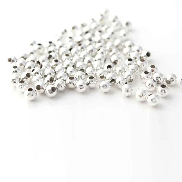 бусина, металл "симпл", цвет серебро, 3.2 мм (уп 5 г)