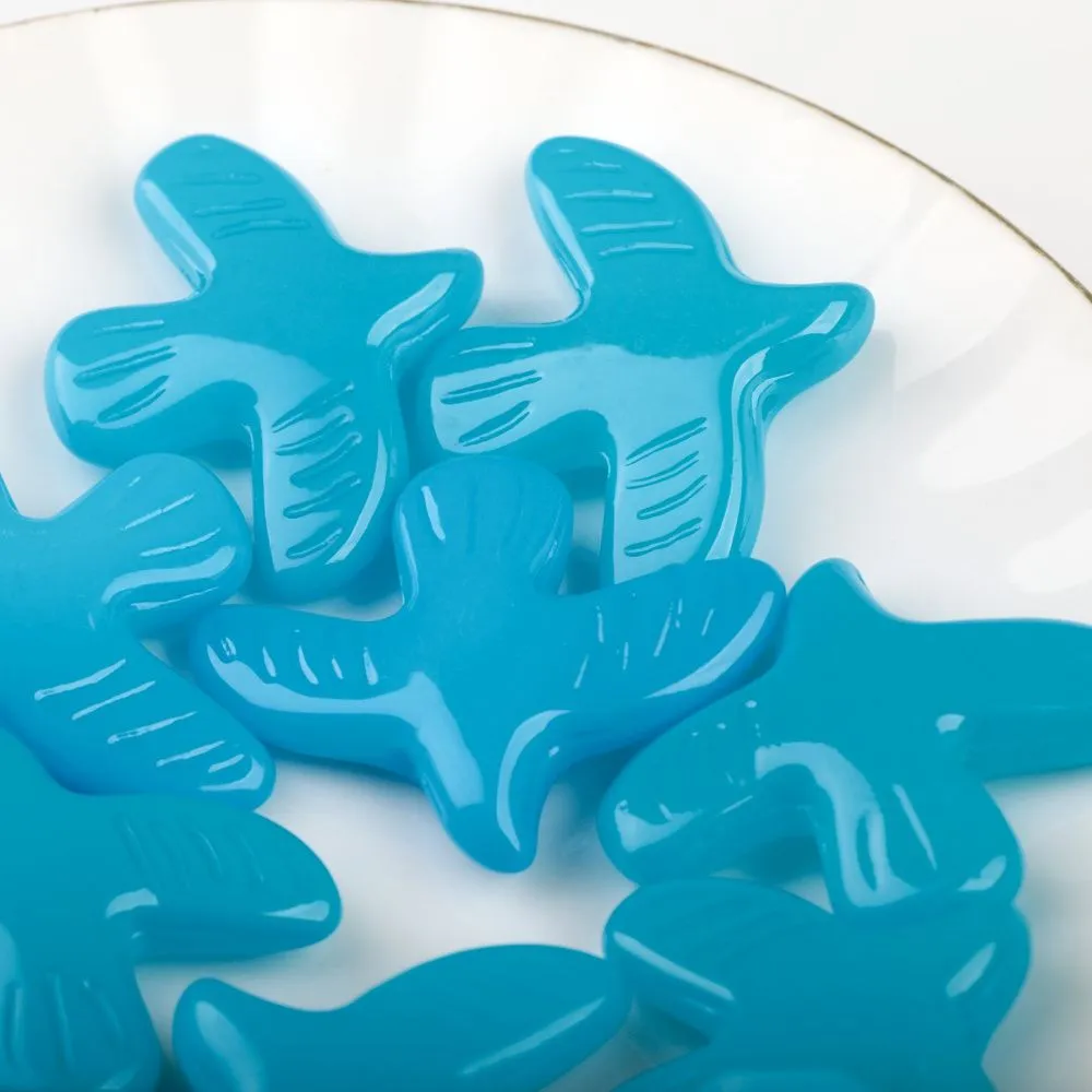 бусина, лэмпворк "голубь", стекло, цвет яркий голубой, 34x42x9 мм