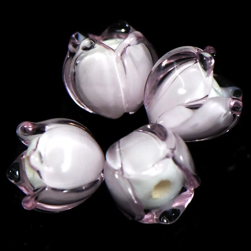 бусина, мурано "ландыш", розовый, 7х7 мм