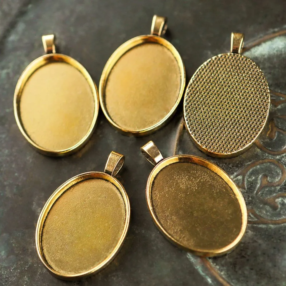 сеттинг овальный "мирра", цвет античное золото, 38.5х24.5х5.5 мм