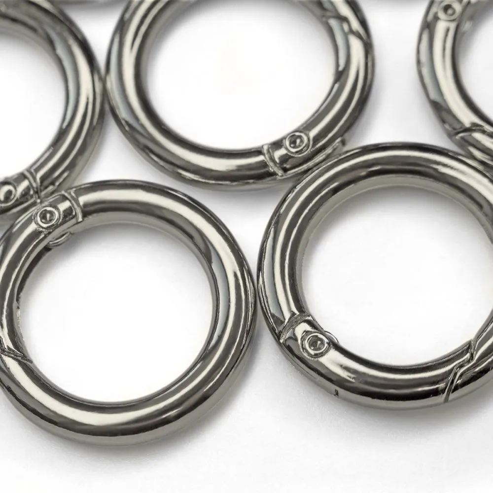 Замочки замок-кольцо для брелоков, цвет платина, 24x4 мм