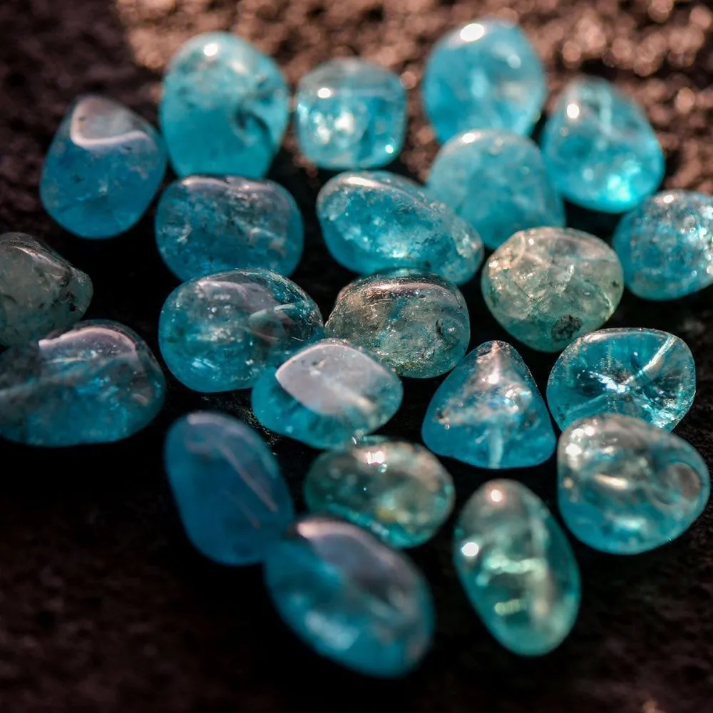 бусина кварц, овал, цвет голубой, 10-20x10-17x6-10 мм