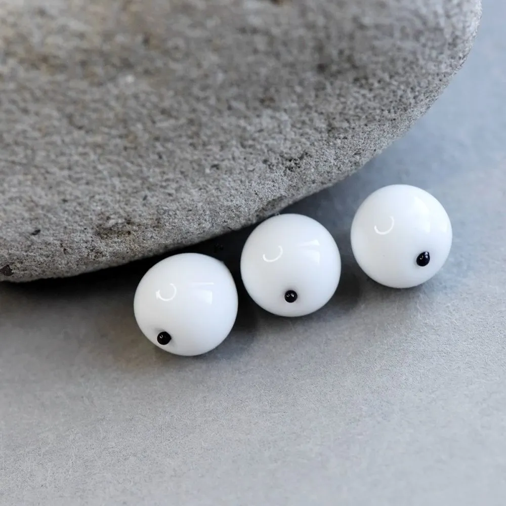 бусина, мурано "ягоды омелы", белый, 9х13 мм