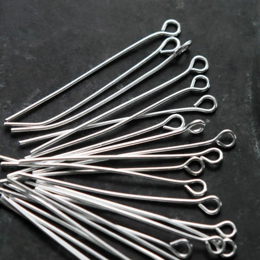 пины с петлей, цвет серебро, 35х0.7 мм (уп ок. 240 шт)
