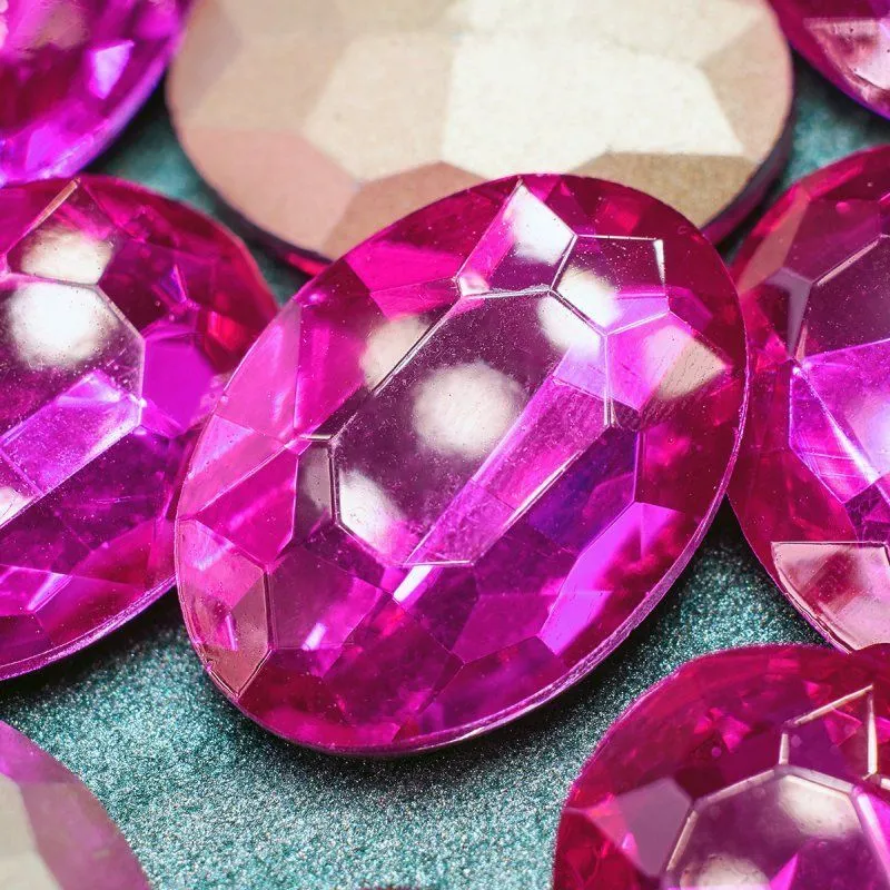 кабошон стекло кристалл, овальный, цвет rose, 25х18 мм