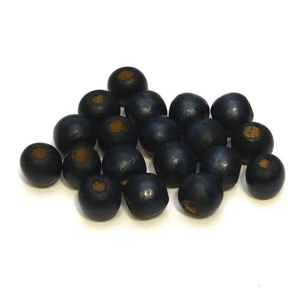 бусина дерево 12, цвет темно-синий, 12 мм