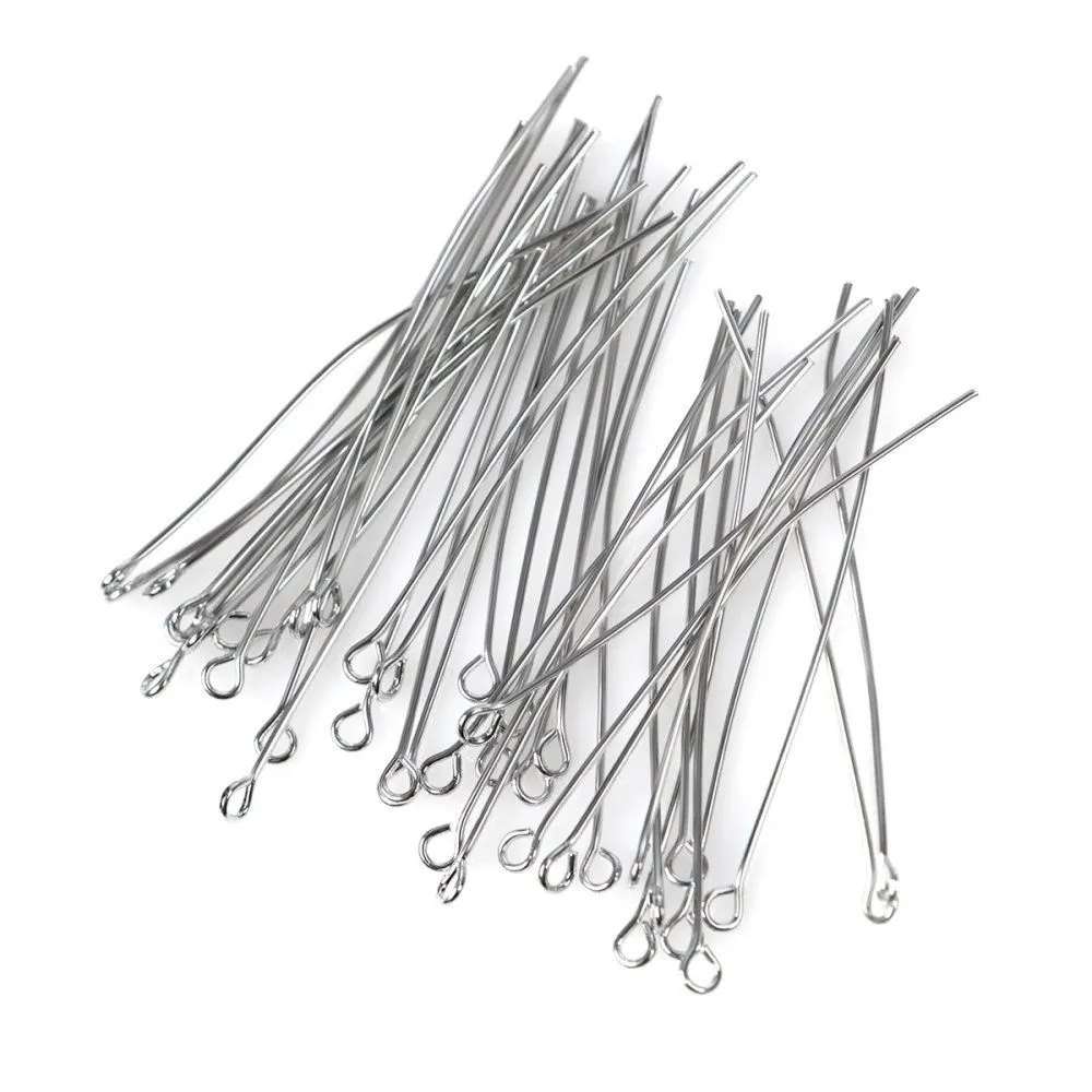 пины с петлей, цвет платина, 50х0.7 мм (уп ок. 180 шт)